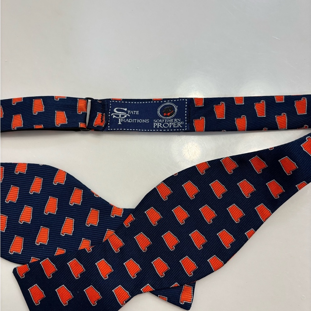Alabama, Auburn Game Day State Traditions Bow Tie, Orange and Navy Colors